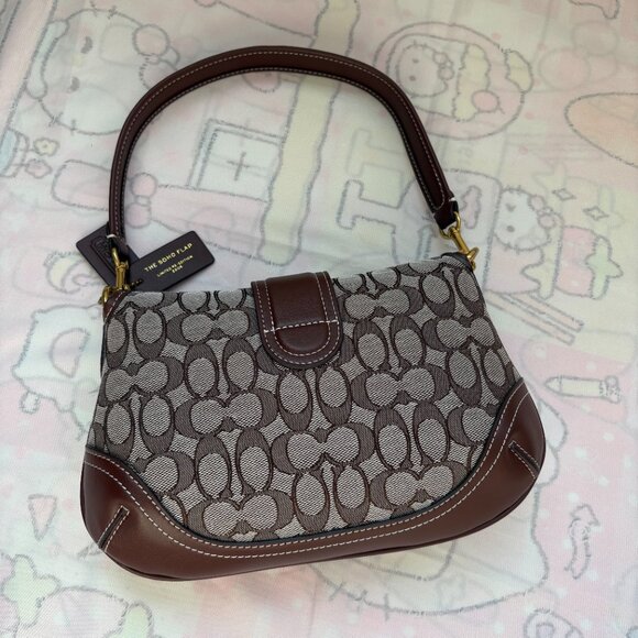 Coach Signature Jacquard Monogram Canvas Underarm Bag - Picture 5 of 9